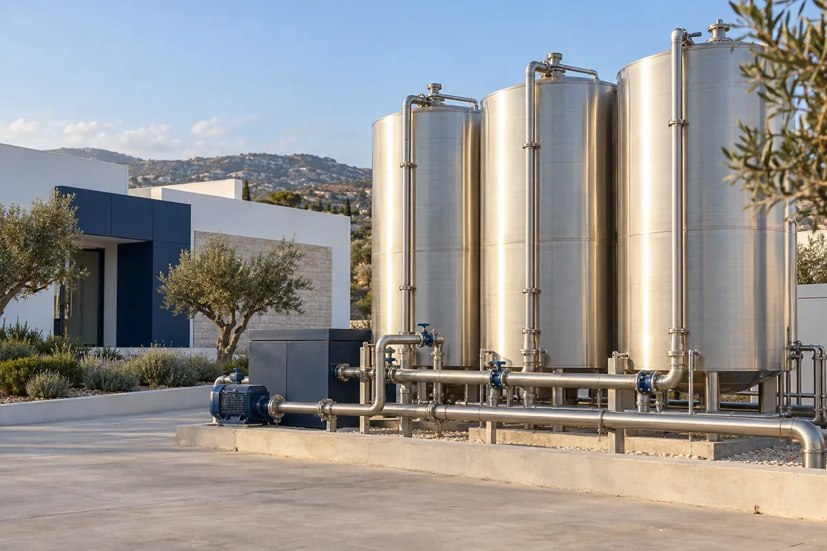 Illustrative industry & businesses water delivery scene
